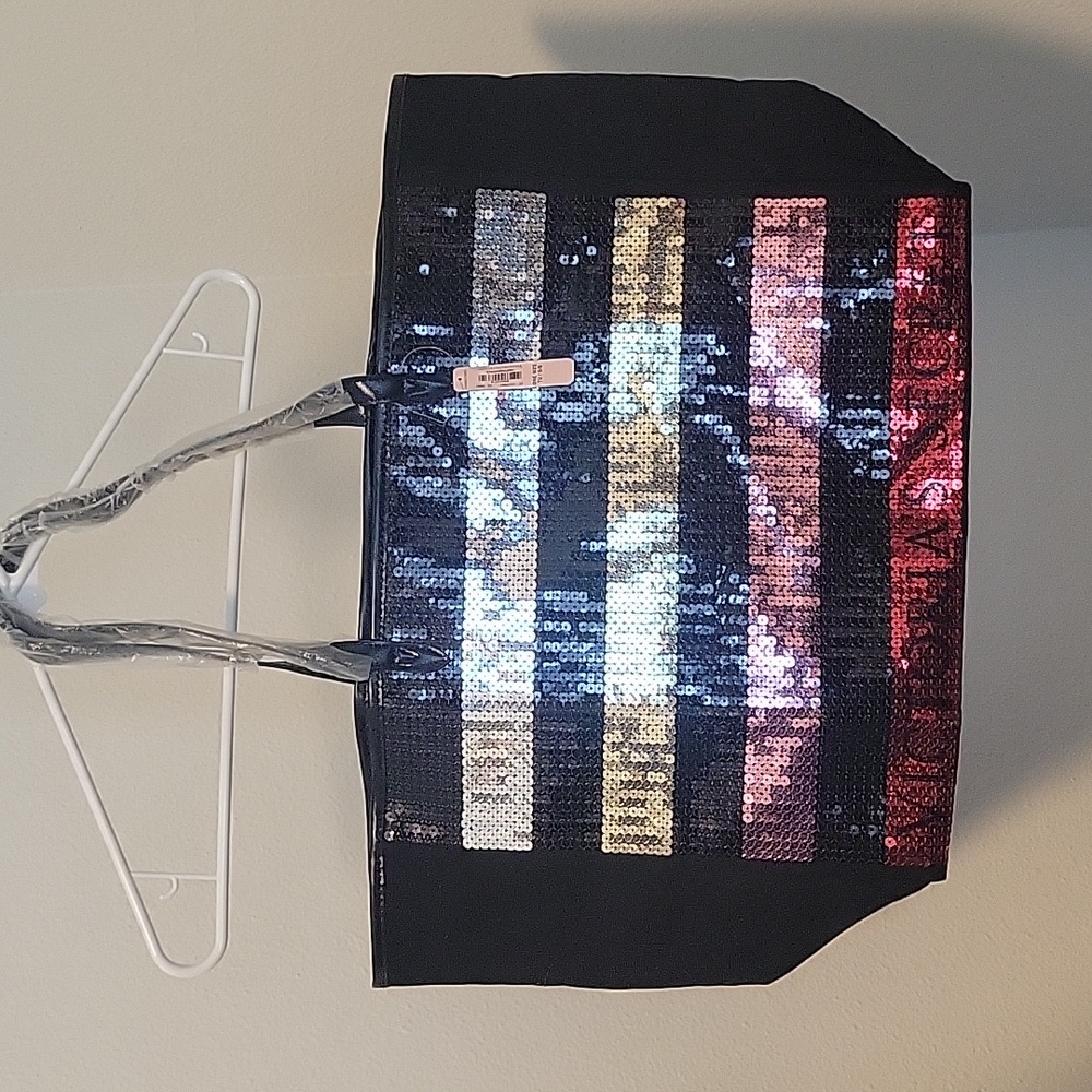 Victoria's Secret Bling Striped Sequined Limited Edition Tote Bag (Tote Only) - Picture 2 of 6